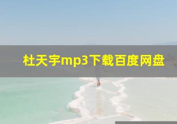 杜天宇mp3下载百度网盘