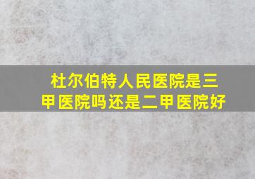 杜尔伯特人民医院是三甲医院吗还是二甲医院好