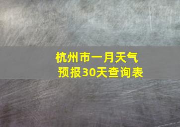 杭州市一月天气预报30天查询表