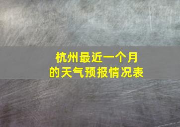 杭州最近一个月的天气预报情况表