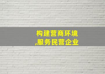 构建营商环境,服务民营企业