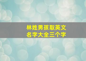 林姓男孩取英文名字大全三个字