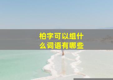 柏字可以组什么词语有哪些