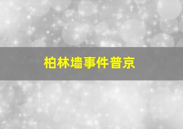 柏林墙事件普京