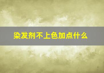 染发剂不上色加点什么