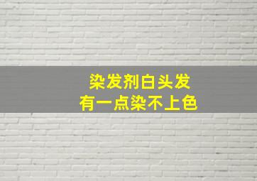 染发剂白头发有一点染不上色