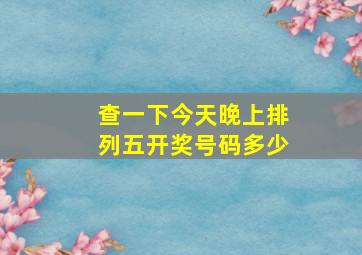 查一下今天晚上排列五开奖号码多少