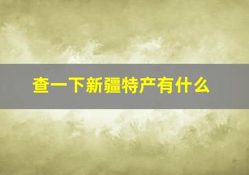 查一下新疆特产有什么