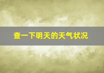 查一下明天的天气状况