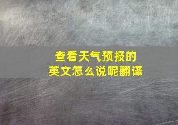 查看天气预报的英文怎么说呢翻译