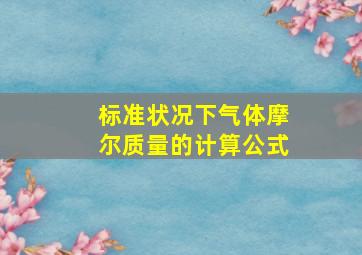 标准状况下气体摩尔质量的计算公式