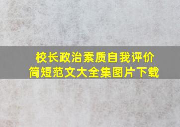 校长政治素质自我评价简短范文大全集图片下载