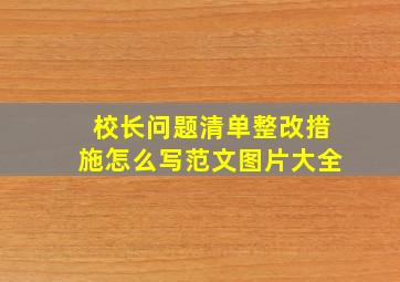 校长问题清单整改措施怎么写范文图片大全