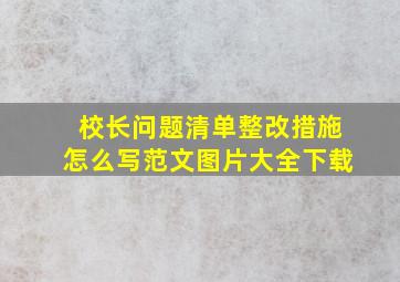 校长问题清单整改措施怎么写范文图片大全下载