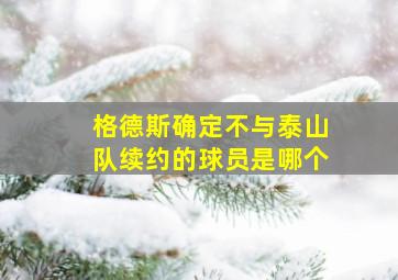 格德斯确定不与泰山队续约的球员是哪个