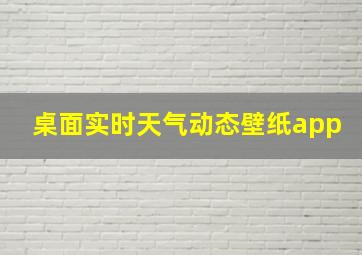 桌面实时天气动态壁纸app