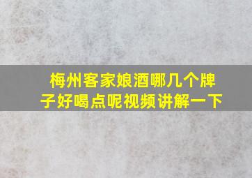 梅州客家娘酒哪几个牌子好喝点呢视频讲解一下