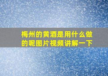 梅州的黄酒是用什么做的呢图片视频讲解一下