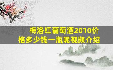 梅洛红葡萄酒2010价格多少钱一瓶呢视频介绍