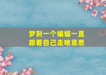 梦到一个蝙蝠一直跟着自己走啥意思