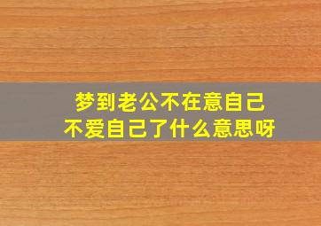 梦到老公不在意自己不爱自己了什么意思呀