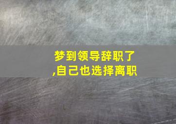 梦到领导辞职了,自己也选择离职