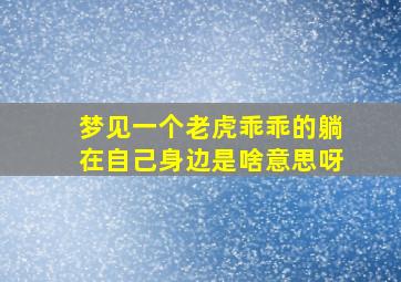 梦见一个老虎乖乖的躺在自己身边是啥意思呀