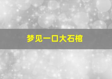 梦见一口大石棺