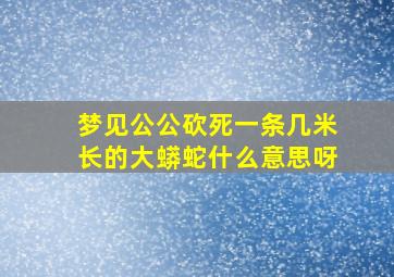 梦见公公砍死一条几米长的大蟒蛇什么意思呀