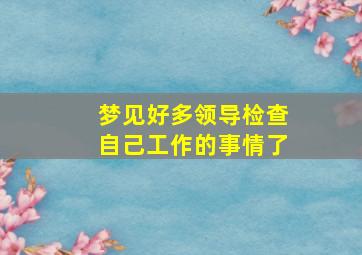 梦见好多领导检查自己工作的事情了