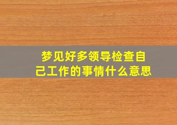 梦见好多领导检查自己工作的事情什么意思