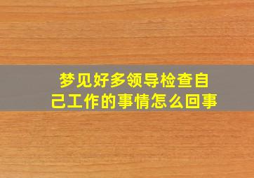 梦见好多领导检查自己工作的事情怎么回事