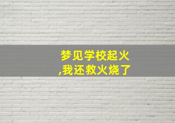 梦见学校起火,我还救火烧了