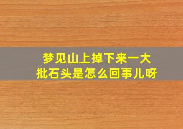 梦见山上掉下来一大批石头是怎么回事儿呀