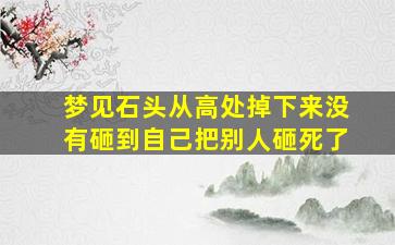 梦见石头从高处掉下来没有砸到自己把别人砸死了