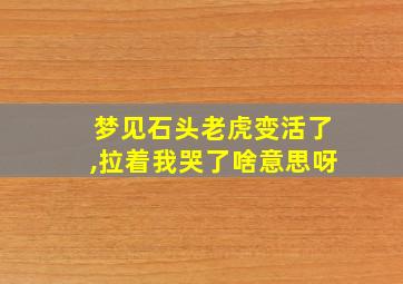 梦见石头老虎变活了,拉着我哭了啥意思呀