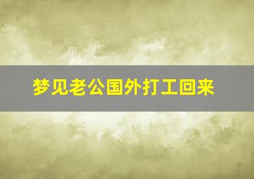 梦见老公国外打工回来