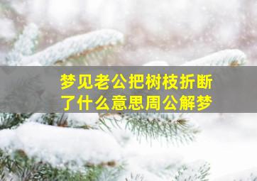 梦见老公把树枝折断了什么意思周公解梦