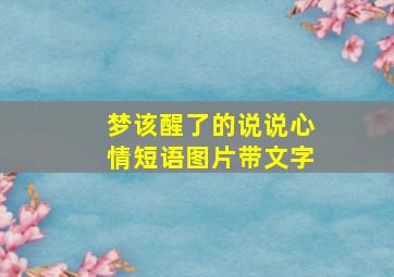 梦该醒了的说说心情短语图片带文字