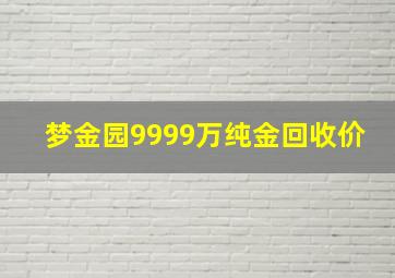 梦金园9999万纯金回收价