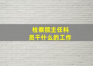 检察院主任科员干什么的工作