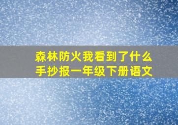 森林防火我看到了什么手抄报一年级下册语文