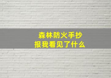 森林防火手抄报我看见了什么