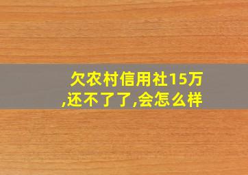 欠农村信用社15万,还不了了,会怎么样