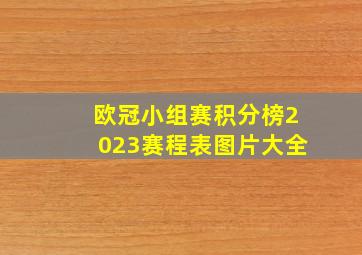 欧冠小组赛积分榜2023赛程表图片大全