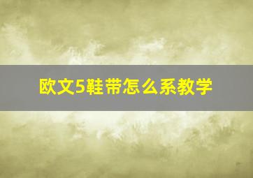 欧文5鞋带怎么系教学