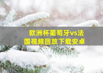 欧洲杯葡萄牙vs法国视频回放下载安卓