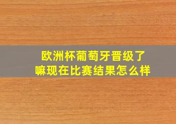 欧洲杯葡萄牙晋级了嘛现在比赛结果怎么样