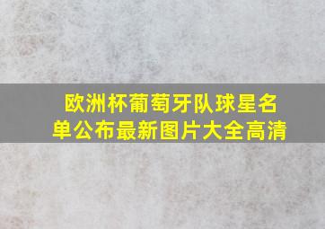 欧洲杯葡萄牙队球星名单公布最新图片大全高清