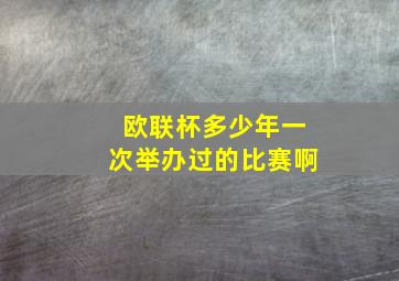 欧联杯多少年一次举办过的比赛啊